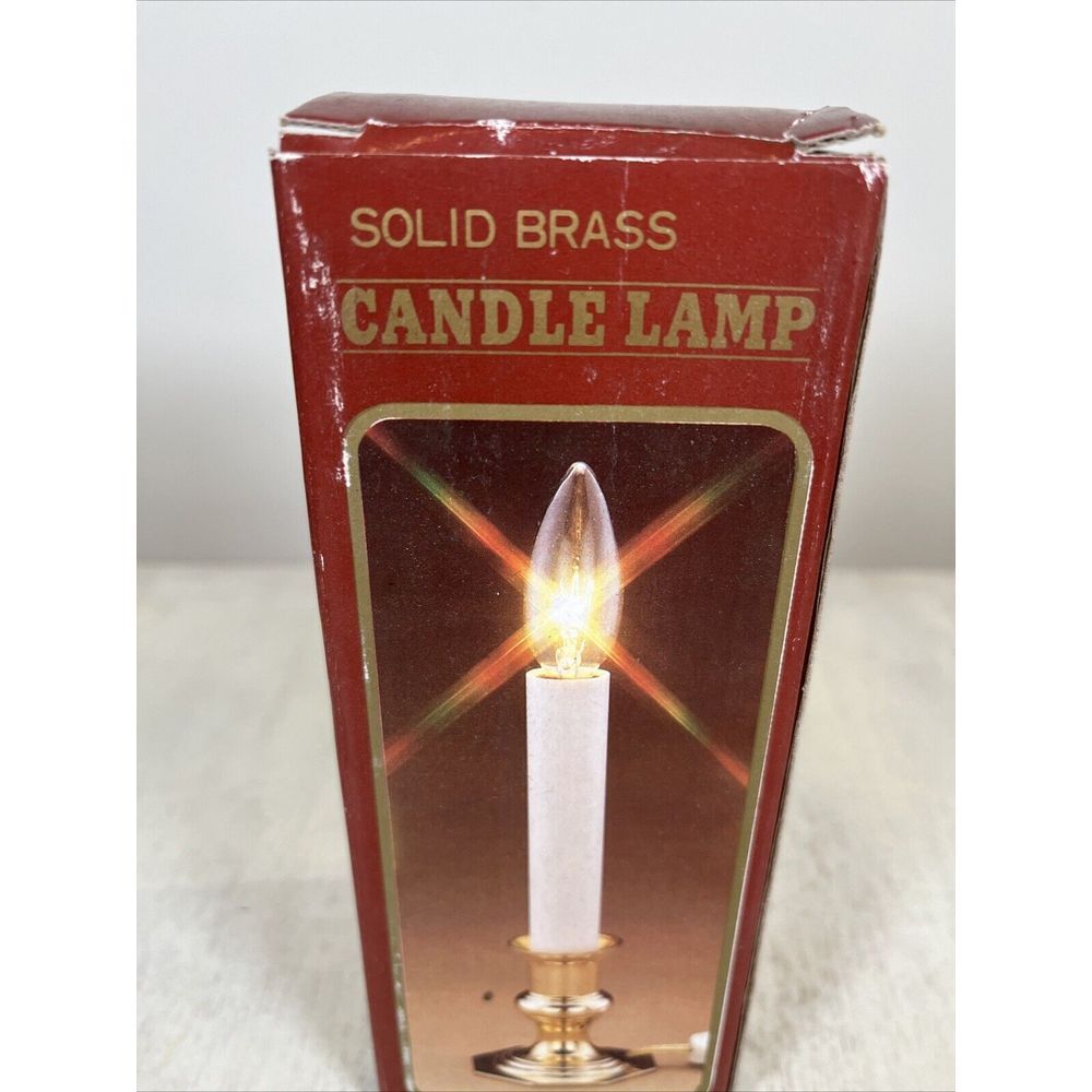 Solid Brass Vintage Electric Window Pane 9 Inch Candle Christmas or Decoration - Picture 3 of 9